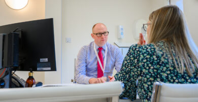 Consultant in discussion with a patient