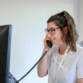 Staff speaking with a patient on the phone