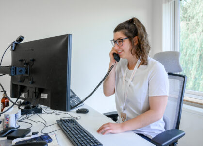 Staff speaking with a patient on the phone